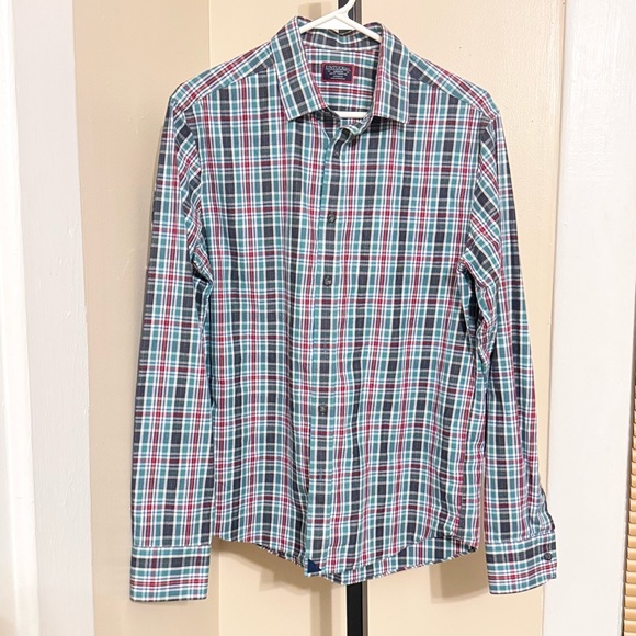 NWOT UNTUCKit Men's Green and Red Plaid Shirt - Picture 7 of 11